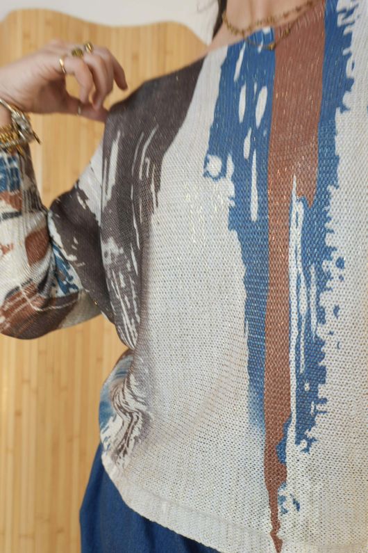 Raven Relaxed Knit Top Expressionist White